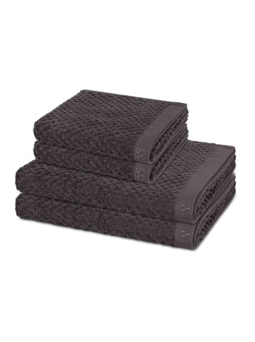 2 X Handtuch 2 X Duschtuch im Set Harmony in Graphit