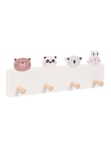 Kindergarderobe in Grau/ Rosa - (B)40 x (H)20 x (T)5,5 cm