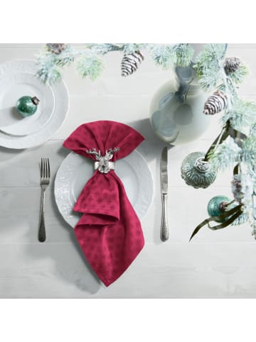 Jacquard, Baumwollmischung Serviette 2er-Pack Denia in rot
