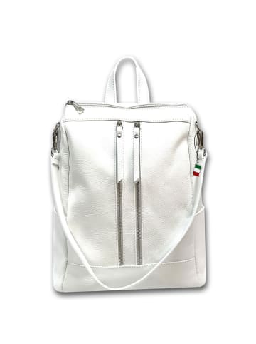 Leder Cityrucksack Florence Rucksack weiß ca. 30cm