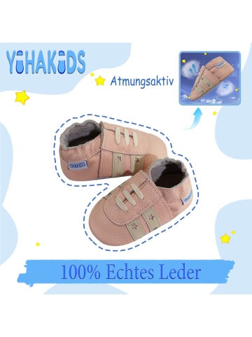 Baby Krabbelschuhe aus Leder, weiche Lauflernschuhe mit rutschfester Sohle 
