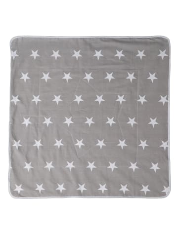Babydecke 'Little Stars' - 2-seitig aus Baumwolle / Plüsch - Dunkelgrau