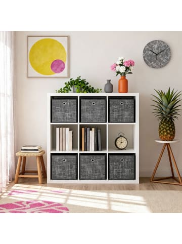6er-Set: Aufbewahrungsbox Tina in Schwarz - (B)30 x (H)30 x (T)30 cm