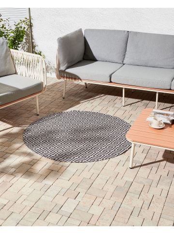 Outdoorteppich THRISSUR in Grau/Weiß - (W) 120 x (L) 120 cm