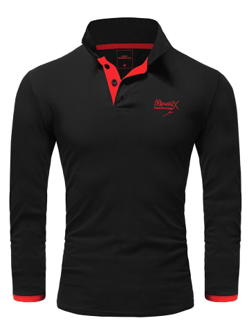 Poloshirt OWEN in Schwarz/Rot
