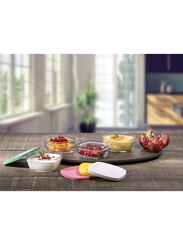 4er Set Glasschalen, 310 ml in Transparent/Rosa