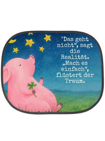 Auto Sonnenblende Schwein Glück Design mit Spruch in Weiß