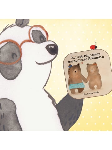 Coaster Bär Freundin Design mit Spruch in Weiß