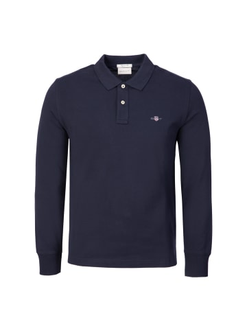 Langarm-Poloshirt Reg Shield LS Pique Rugger in dunkelblau