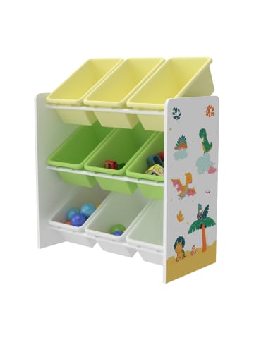Kinderregal Muxía in Gelb Grün (H)60cm (B)62cm (T)26.5cm