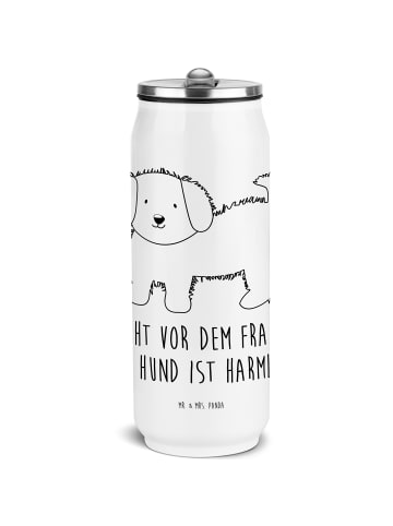 Trinkflasche Hund Flauschig mit Spruch in Weiß