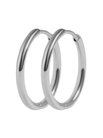 Unisex Ohrringe – Klappcreole aus Edelstahl in silber