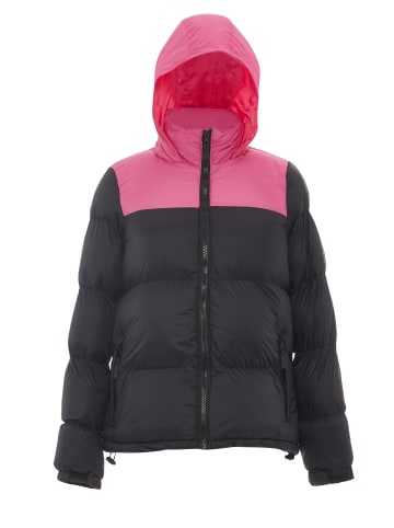 Damen Wattierte Steppjacke in Schwarz Rosa