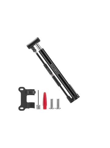Standfahrradpumpe – Schwarz mit 120 psi / 8 Bar - mit 2 Spitzen in Schwarz