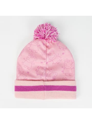 Peppa Pig 2er Set Kinder Winter Accessoire Mütze Handschuh in Mehrfarbig