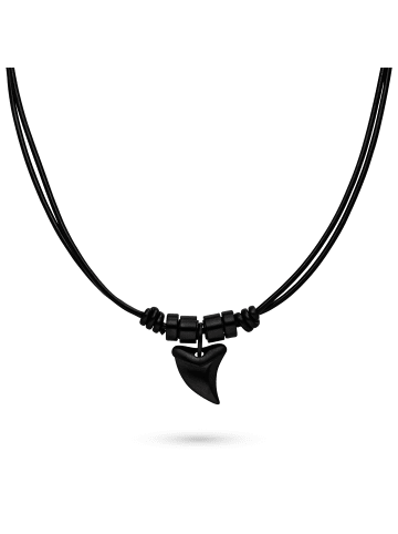 Halskette Ocean Leather in schwarz