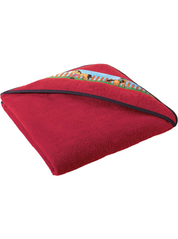 Frottier Kapuzenbadetuch in rot