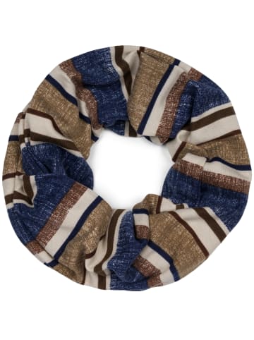 Loop in Dunkelblau-Braun-Beige