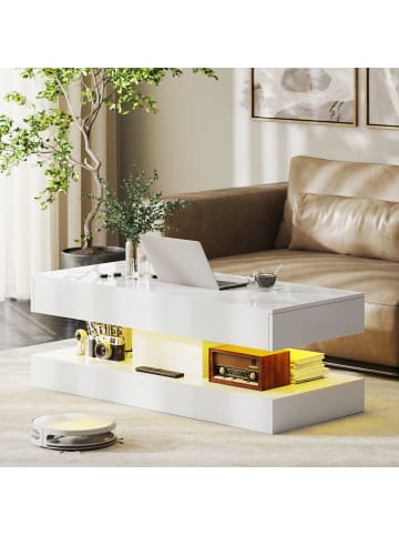Couchtisch in Weiß 120L x 50B x 42H cm
