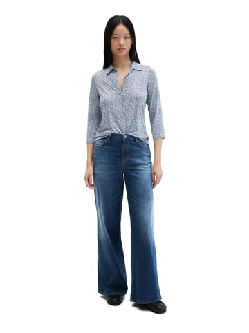 Print-Jerseybluse regular in Medium Blue