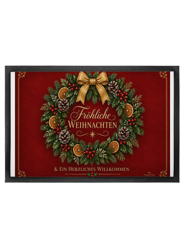Schmutzfangmatte Weihnachtskranz symmetrisch De... in Weiß