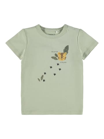 T-Shirt mit Tiger Motiv in Grau