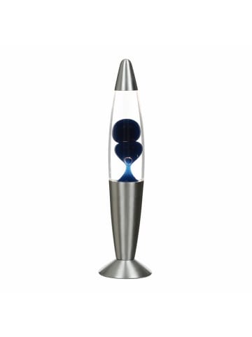 Lavalampe EEK G Ø 8.6 x (H)36 cm in Silber Blau Klar