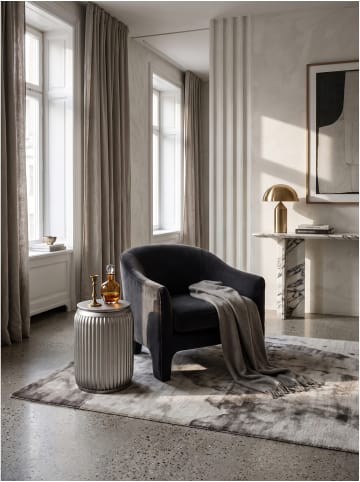 Beistelltisch lackiertes Eisen, handgefertigt, Modern in Silber