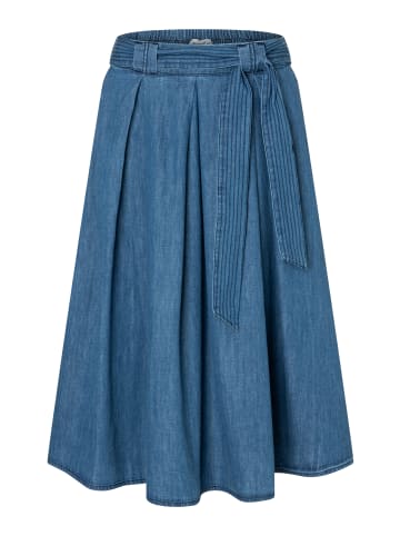 weit ausgestellter Midirock, Denim in blue denim