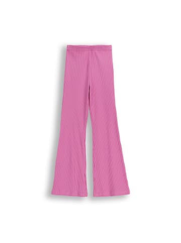 Gerippte Leggings mit langem Bein in rosa