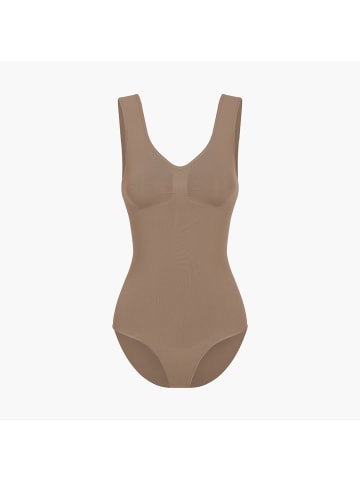 Figurformender Body mit Slip in Karamell