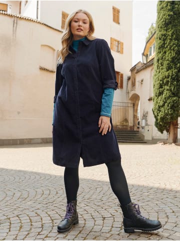 Cord-Kleid in tiefblau