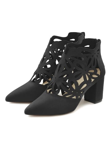 High-Heel-Stiefelette in schwarz