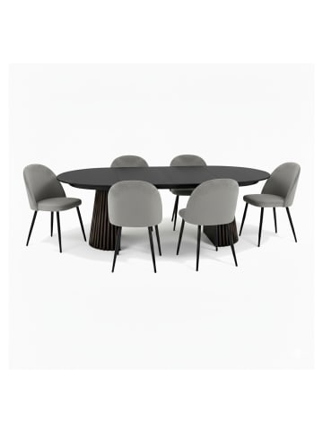 Essgruppe Tokyo Highline 7-teilig Schwarz 120 x 120 cm