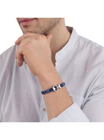 Armband Edelstahl, Textil in silber