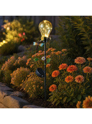 LED Solar Gartenstecker Libelle Deko Gartenspieß H: 84cm in bunt