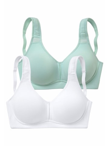 T-Shirt-BH in mint+weiß
