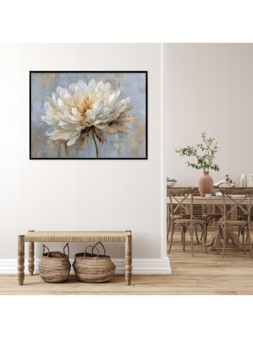 Bilder mit Rahmen Blumen in Grau