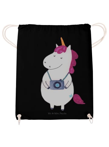 Jutebeutel Einhorn Fotograf ohne Spruch in Schwarz