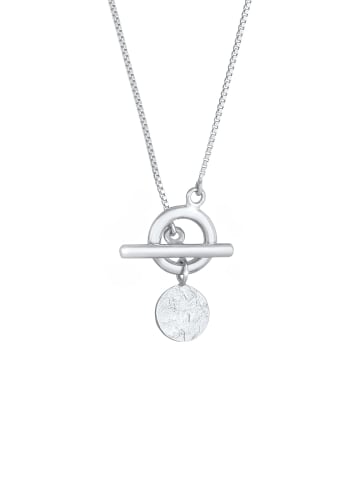 Halskette 925 Sterling Silber Geo, Plättchen, T-Bar in Silber
