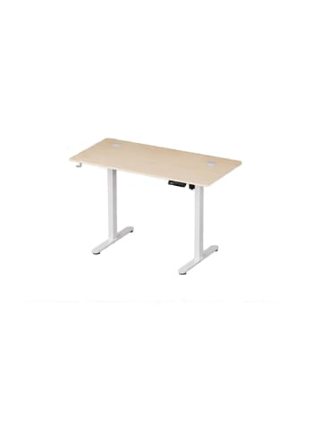 Höhenverstellbarer Schreibtisch in Natur / Weiß - (B)140 x (H)120 x (T)60 cm