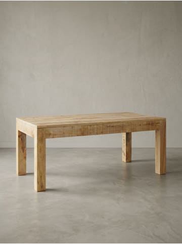Couchtisch Mango | 110x60x47cm, Massivholz Natur, Landhaus, Rustikal in Beige
