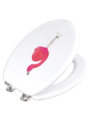 WC Sitz Flamingo Stolz ohne Spruch in Weiß
