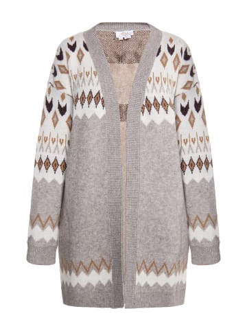 Damen Strickcardigan in Grau Mehrfarbig