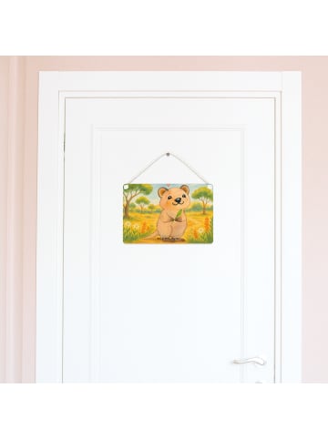 Schild Quokka Happy Design ohne Spruch in Weiß