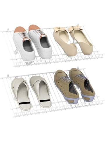 2er Set Schuhregale Wandmontage 61x30cm in Weiß