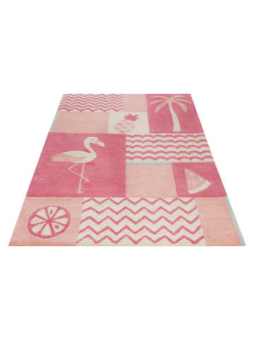 Teppich "Fruity Flamingo" in Pink/Rosa/Weiß/Hellblau