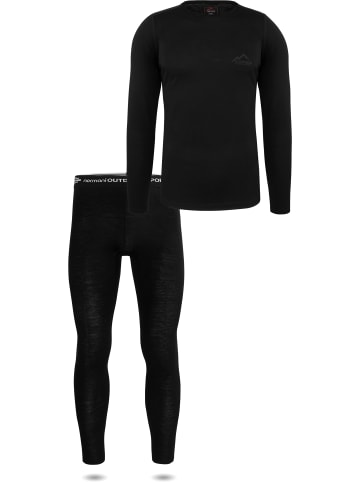 Herren Merino Unterwäsche-Set Melbourne/Sydney in Schwarz