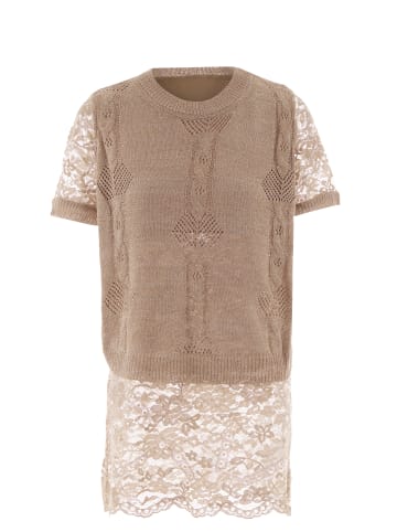 Damen Strickpullover in Taupe