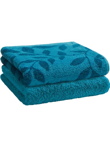 Frottier, Jacquard Duschtuch 2er-Set Kronau in petrol